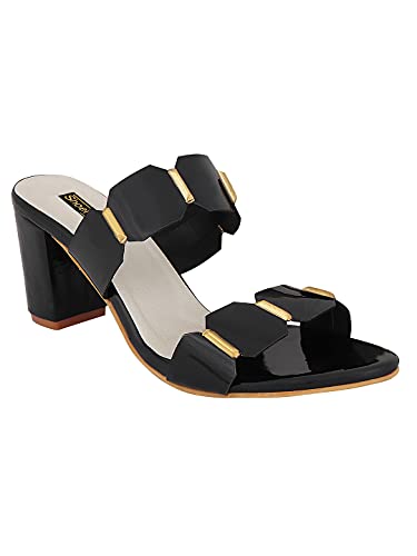 Shoetopia Solide Absätze für Damen/Mädchen, Schwarz, 5 UK von Shoetopia