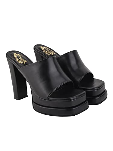 Shoetopia Stilvolle, solide Blockabsätze für Damen und Mädchen, Schwarz, 4 UK von Shoetopia