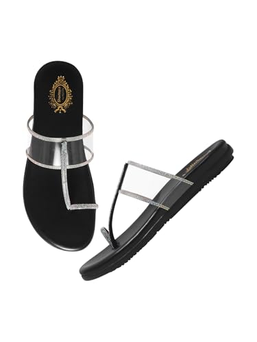 Shoetopia Stilvolle flache Schuhe für Damen und Mädchen, Schwarz, 4 UK von Shoetopia