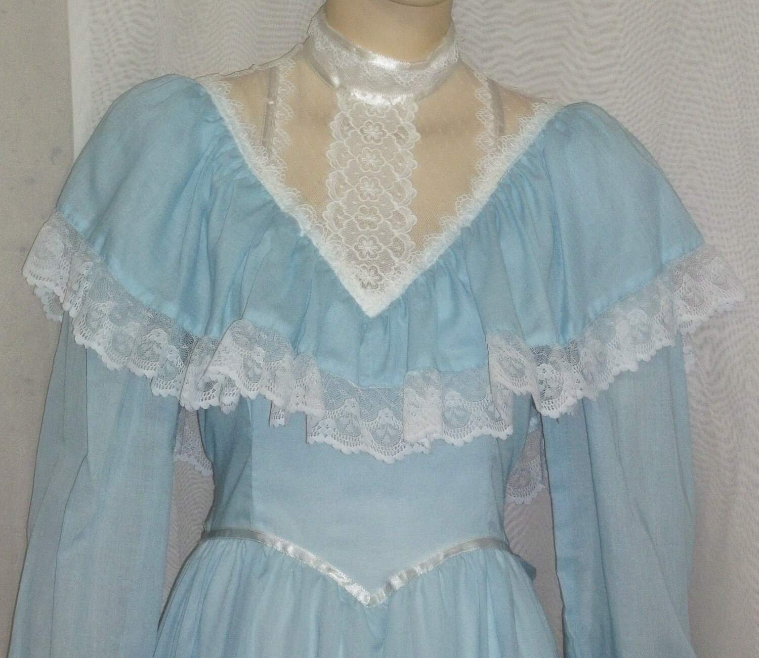 Deadstock Vintage 1970Er Jessica Mcclintock Victorian Prairie Cottagecore Bauern Long Dress Gr. 7 von ShonnasVintage