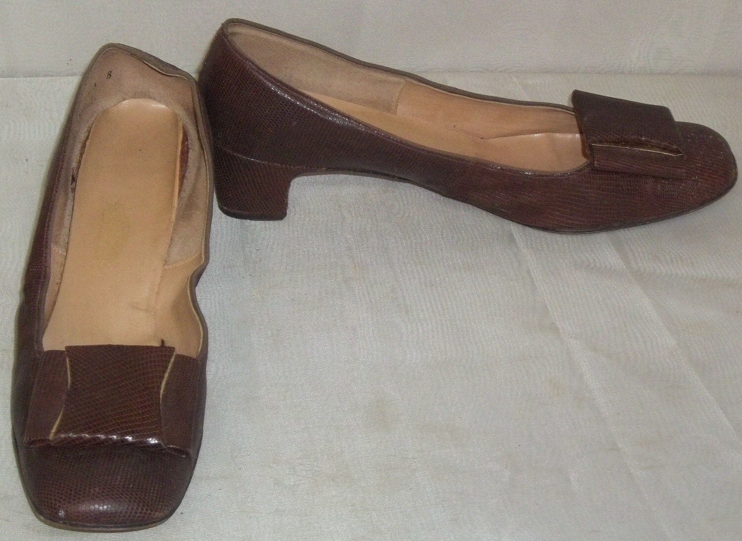 Vintage 1940Er Eidechsen Haut High Heels Schuhe Pumps 8 Aa von ShonnasVintage