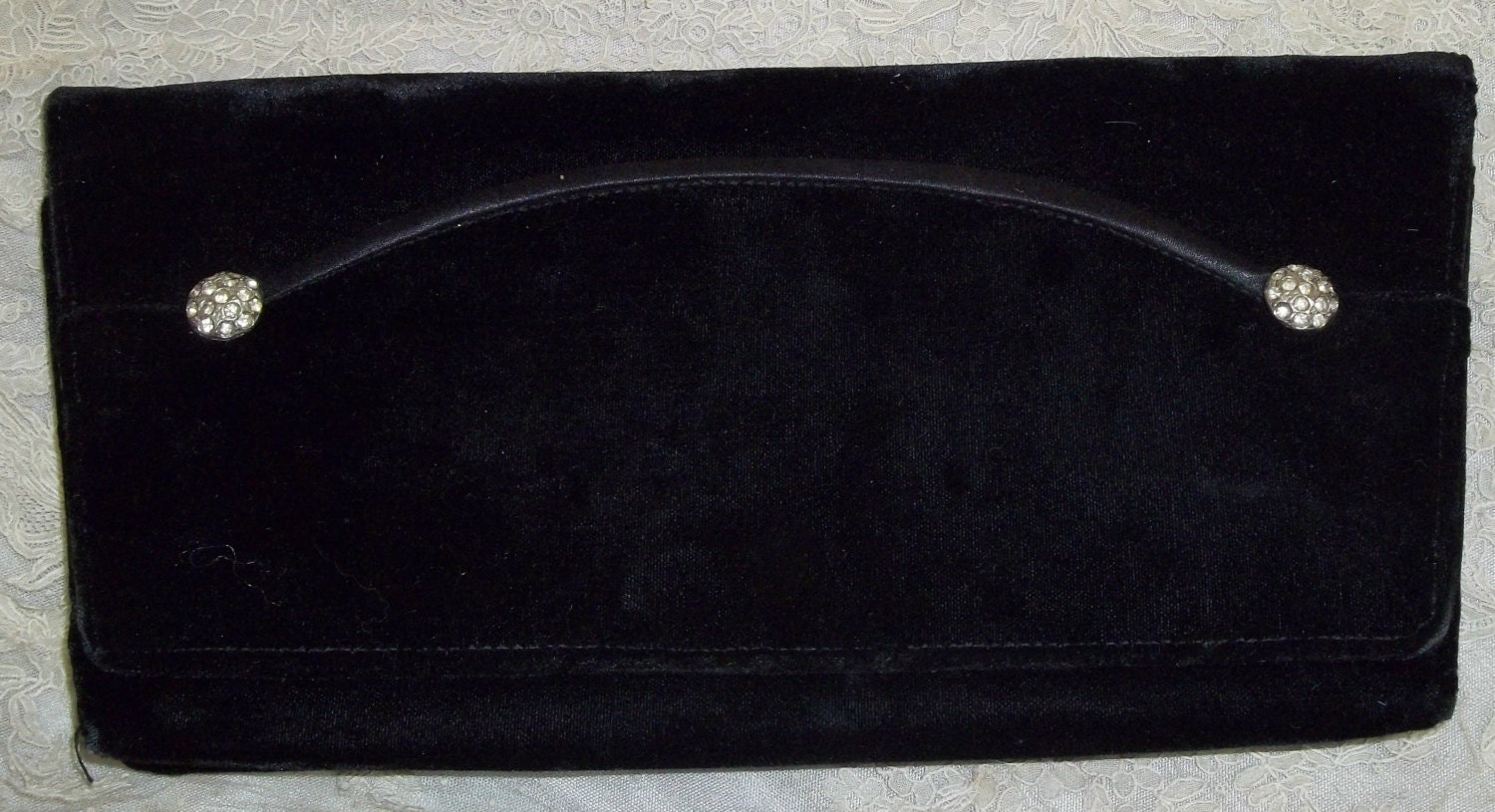 Vintage 1950Er Pegi Paris Formelle Samt Clutch Portemonnaie Tasche Strass von ShonnasVintage