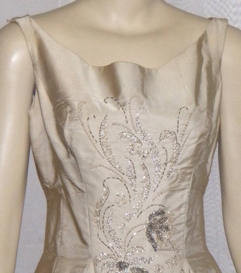 Vintage 50Er Jahre Custom Made Ooak Abschlussball Party Kleid Lang, Klein von ShonnasVintage