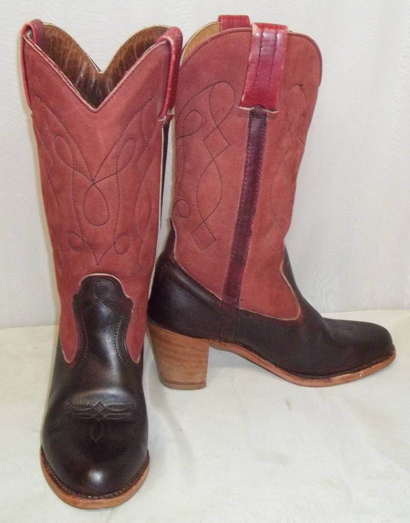 Vintage Boho Leder Dexter Cowboy Stiefel Damen 7 1/2 M von ShonnasVintage
