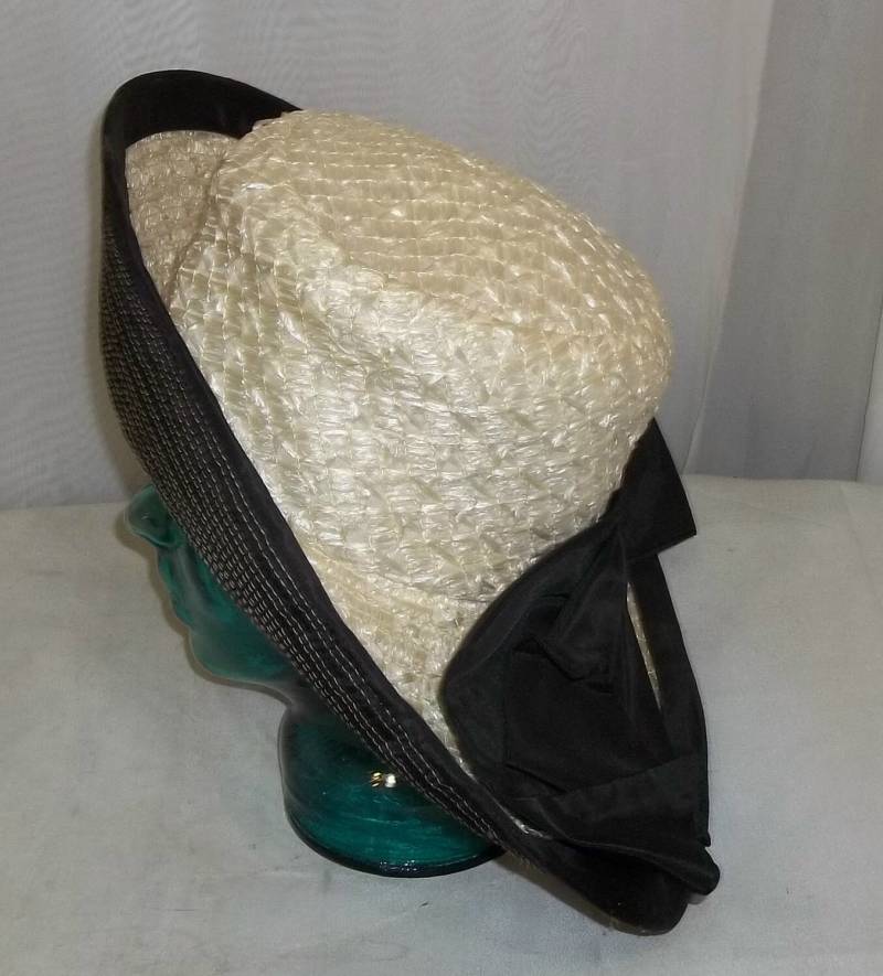 Vintage Darcel Große Krempe Strohhut Kentucky Derby Größe 22 23 Cottagecore von ShonnasVintage