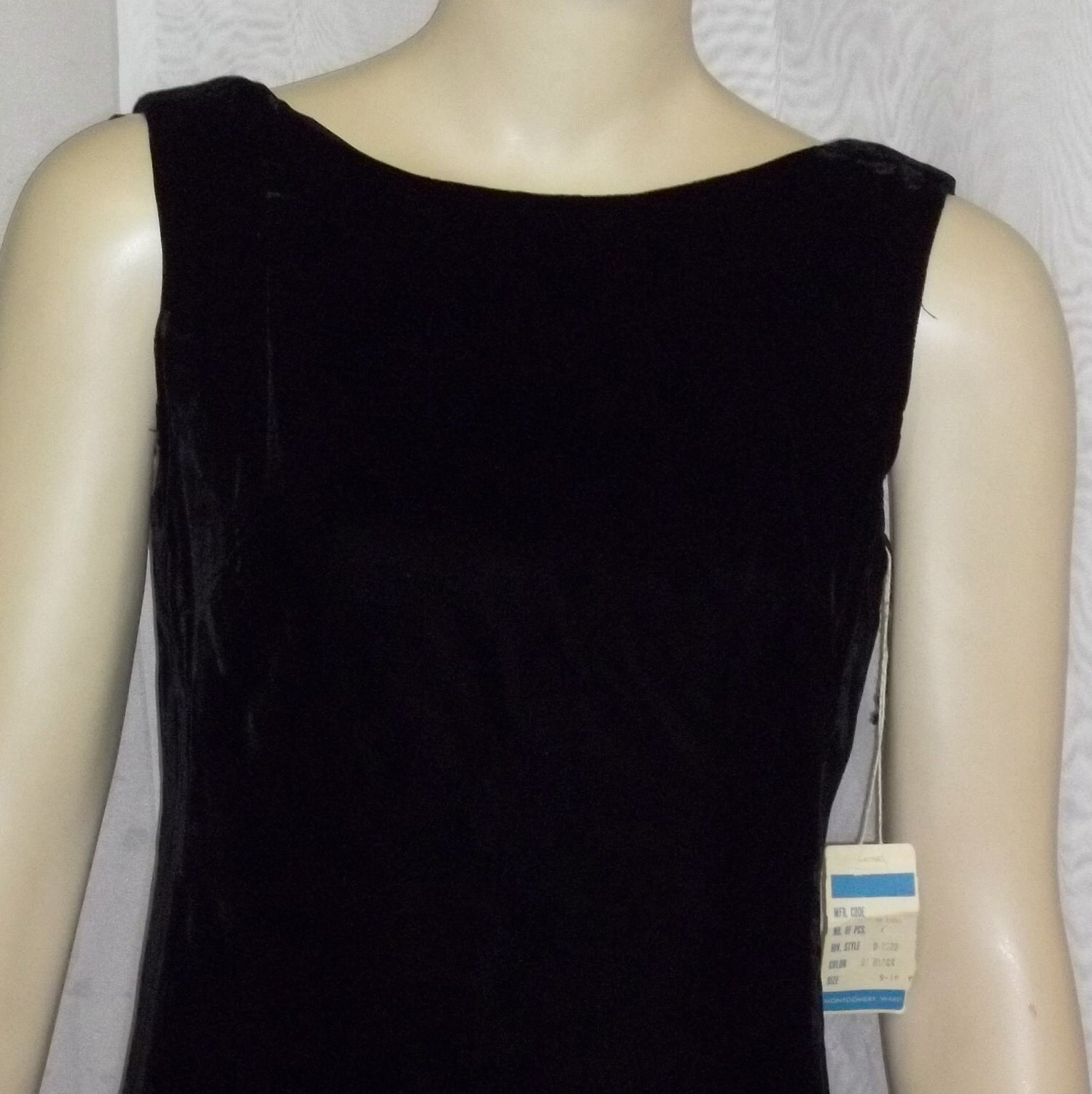 Vintage Deadstock 50Er Jahre Wiggle Sheath Kleid Black Velveteen 9/10 Velvet von ShonnasVintage
