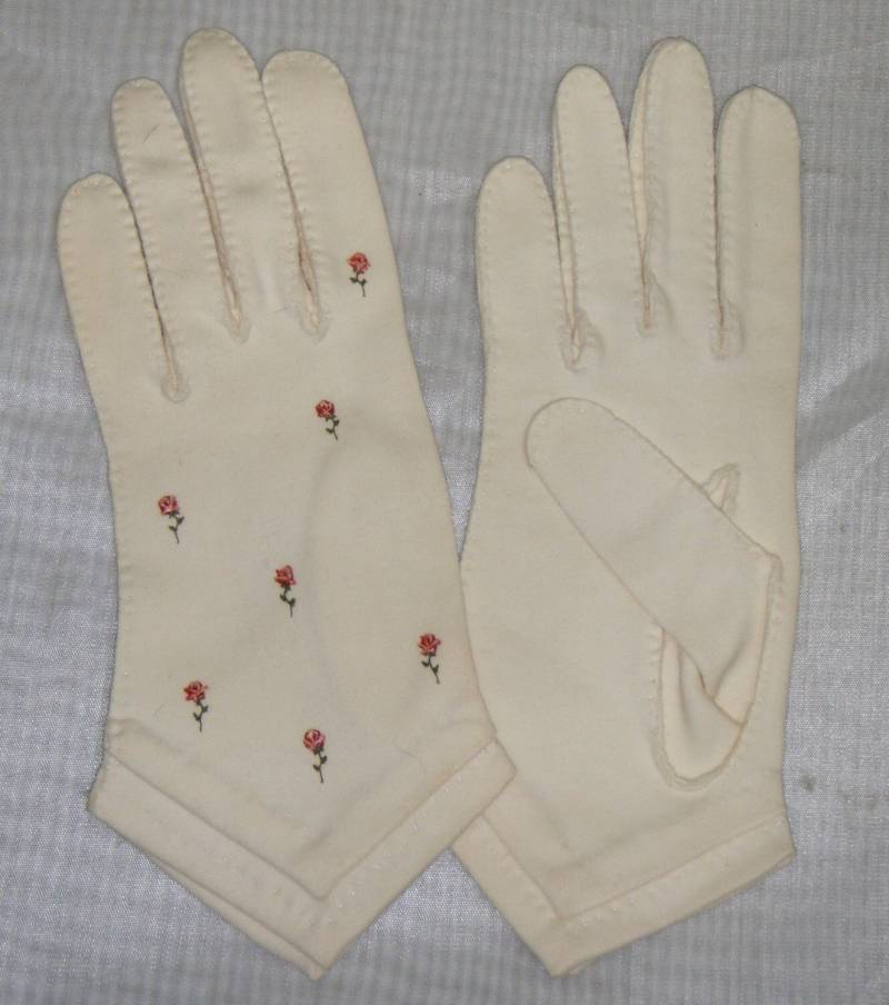 Vintage Madeleine Debs Bemalte Rosen Kurze Handschuhe 6 Ostern von ShonnasVintage