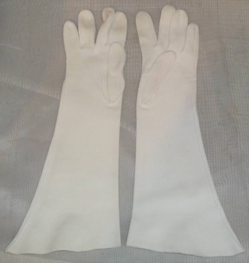 Vintage Stoff Driving Opera Handschuhe Weiß Gr. 6 von ShonnasVintage