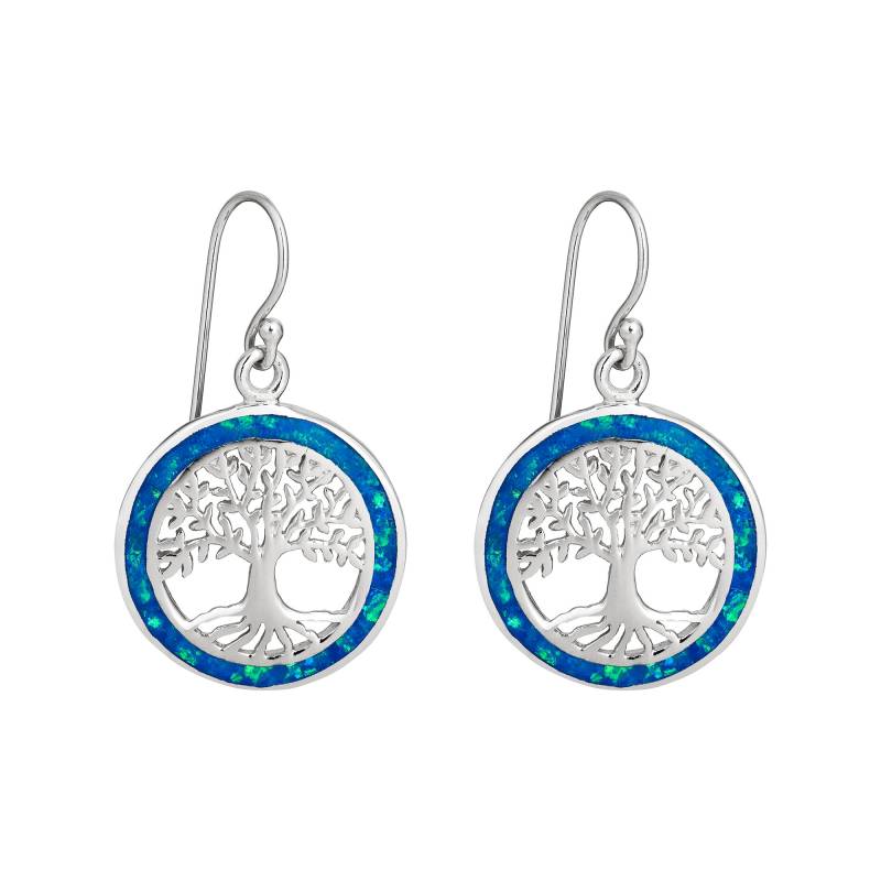 Blauer Opal Lebensbaum Ohrhänger 925Er Silber von ShootingStarCornwall