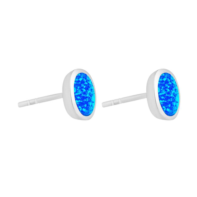 Blauer Opal Ohrstecker Massiv Silber Oval | 10 Mm X 7 Mm Blauer Opal Ohrstecker Massiv Silber Oval | 10 Mm X 7 Mm von ShootingStarCornwall