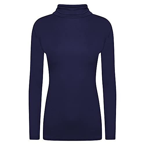 Shop & Stop Damen Pullover mit Rollkragen, Rollkragen, einfarbig, langärmelig, 36-50, navy, 50-52 von Shop & Stop