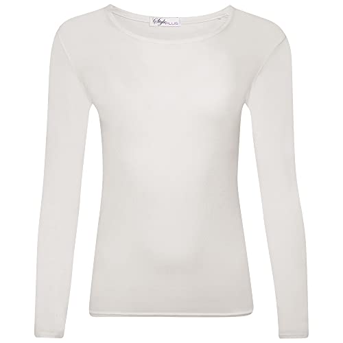 Shop & Stop Damen Langarm T-Shirt Top Damen Größe 36-52, cremefarben, 50-52 von Shop & Stop