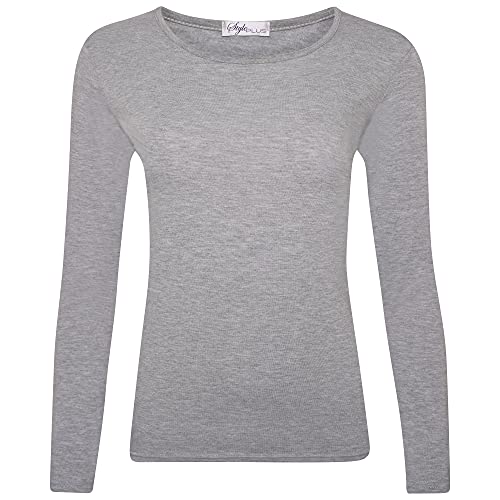 Shop & Stop Langarm-T-Shirt für Damen, Größe 36-54, hellgrau, 46-48 von Shop & Stop