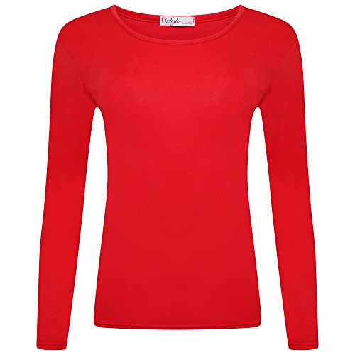 Shop & Stop Langarm-T-Shirt für Damen, Größe 36-54, rot, 50-52 Shop & Stop Langarm-T-Shirt für Damen, Größe 36-54, rot, 50-52 von Shop & Stop