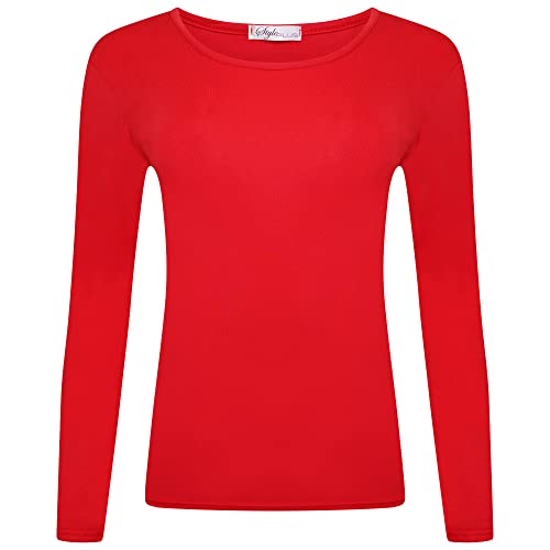 Shop & Stop Langarm-T-Shirt für Damen, Größe 36-54, rot, 50-52 von Shop & Stop