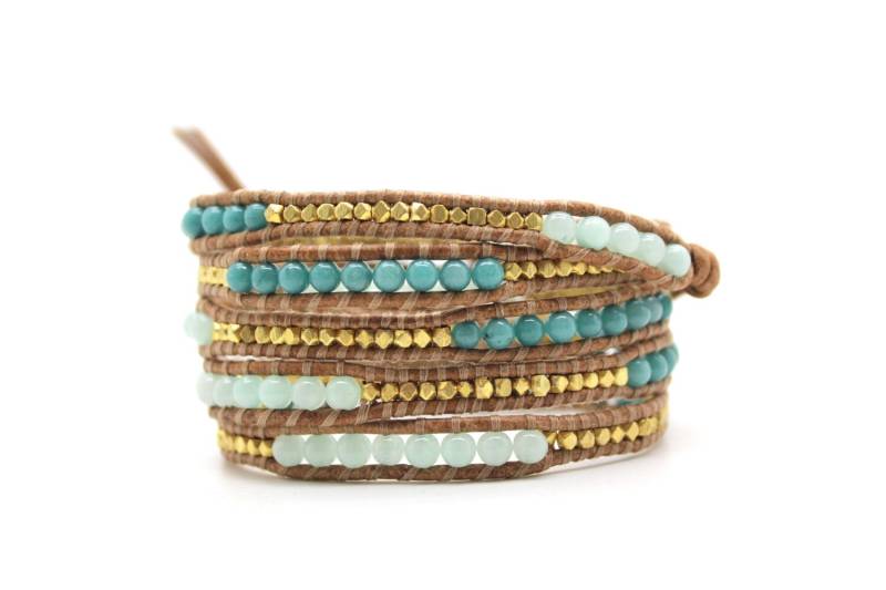 Kadett Blau Und Aqua Mix Klein Geschnittenen Wrap Auf Naturleder Kadett Blau Und Aqua Mix Klein Geschnittenen Wrap Auf Naturleder von Shop308