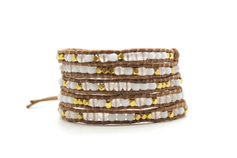 Weiß Und Gold Mix Wrap Auf Naturleder Weiß Und Gold Mix Wrap Auf Naturleder von Shop308