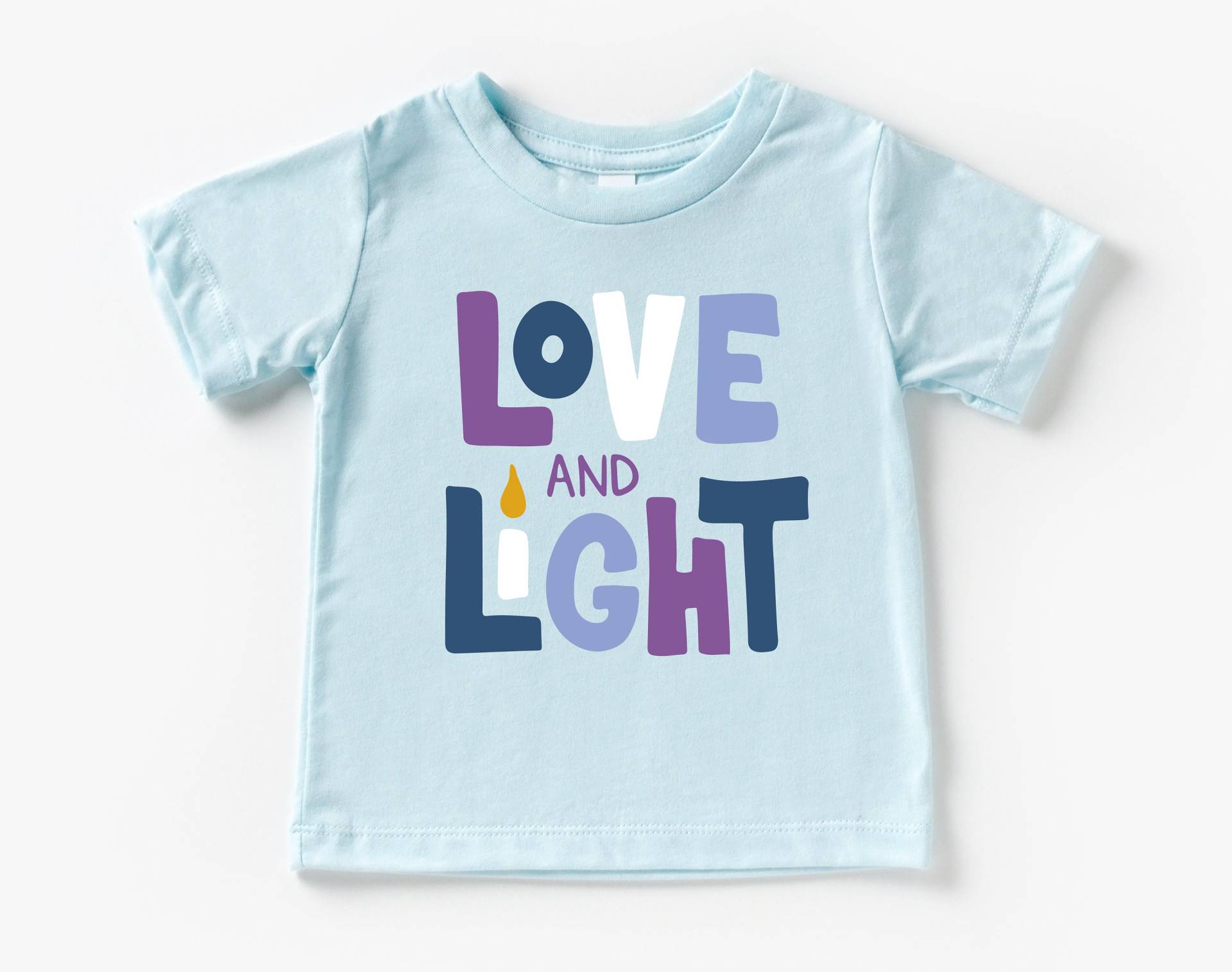 Love & Light Hannukah Kleinkind/Baby Tshirt, Hanukkah Shirt, Baby Es First Hanukkah, Süßes Chanukah Kleinkind Jüdisch Shirt von ShopBeauandBelle