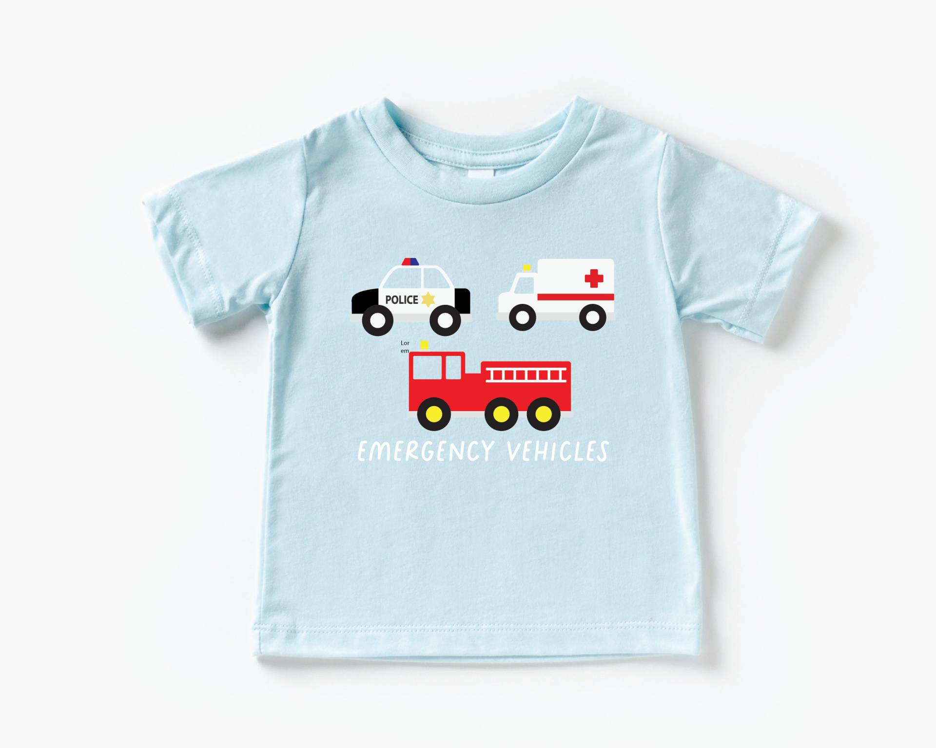 Notfallfahrzeuge Kinder Tshirt, Lastwagen, Krankenwagen, Polizeiauto, Feuerwehrauto, Kleinkind Shirt, Süßes Fahrzeug Shirt von ShopBeauandBelle