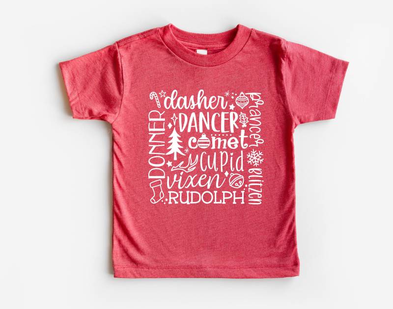 Rentier Namen Kleinkind/Baby Tshirt, Kinder Weihnachtsshirt, Weihnachtsgeschenk, Weihnachtsmann von ShopBeauandBelle