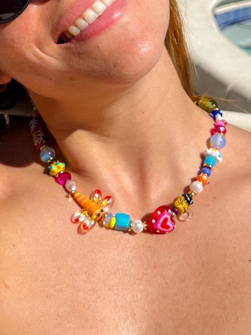Verstellbare Kurze Mehrfarbige "Color Me"-Halskette Aus Gemischten Perlen." Verstellbare Kurze Mehrfarbige "Color Me"-Halskette Aus Gemischten Perlen." von ShopBlueFiesta