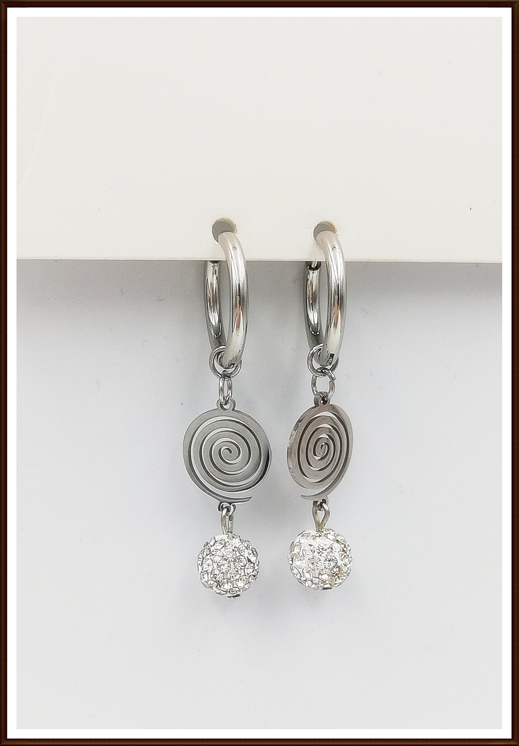 Creolen Ohrringe Edelstahl Ohrhänger Herz Ring Strassperle Creolen Ohrringe Edelstahl Ohrhänger Herz Ring Strassperle von ShopDanysDesign