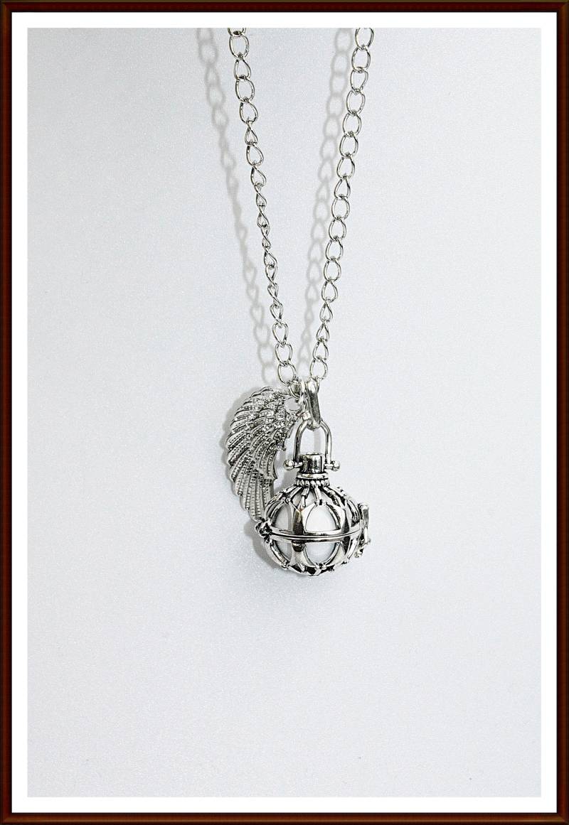 Engelsrufer Kette Klangkugel Harmonyball Flügel Herz Strass von ShopDanysDesign