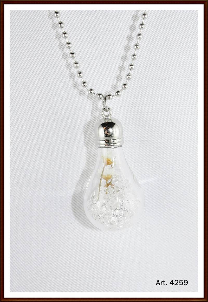 Fläschen Halskette Mit Getrockneten Blumen Strass von ShopDanysDesign
