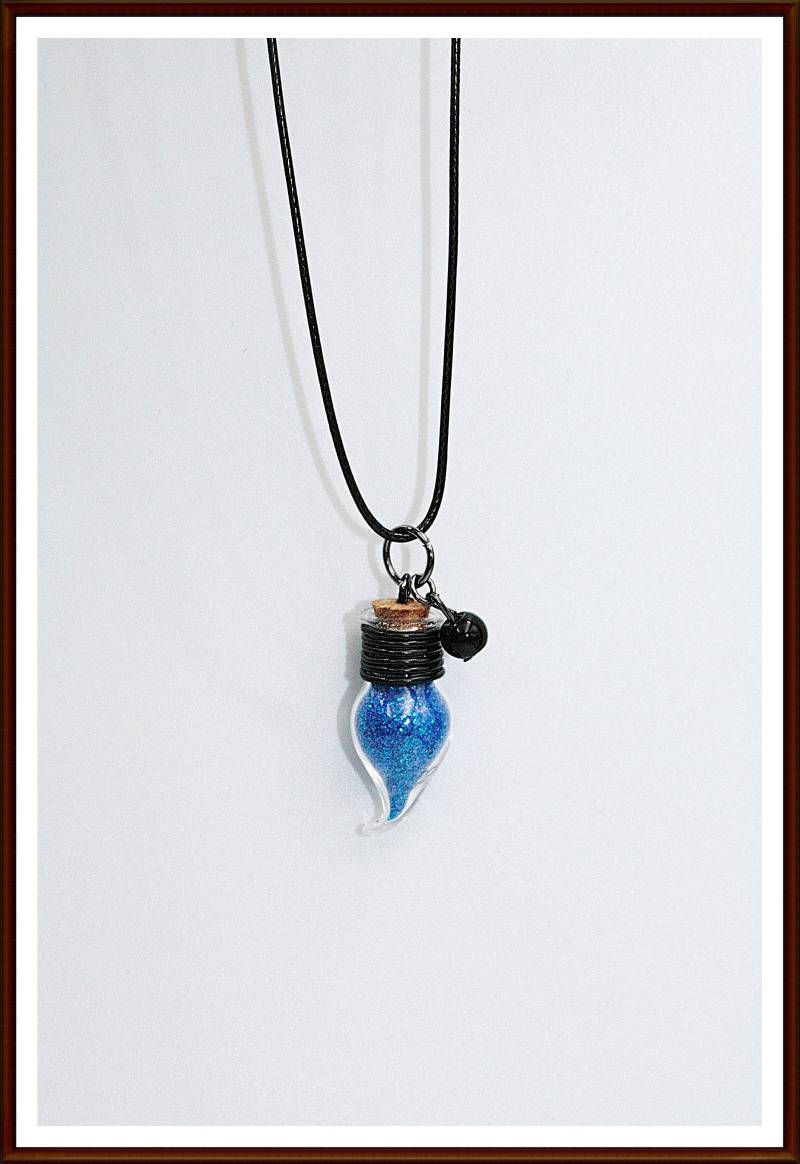 Kette "Feenstaub" Flasche Schwarz Pulver Silber Glitzer Weiß Lila Gold Grün von ShopDanysDesign