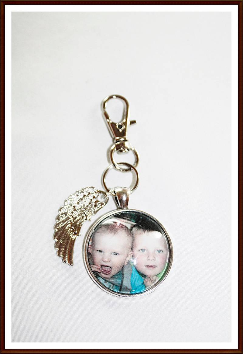 Personalisierter Schlüsselanhänger Spruch Anhänger Foto Geschenk Flügel Engel von ShopDanysDesign