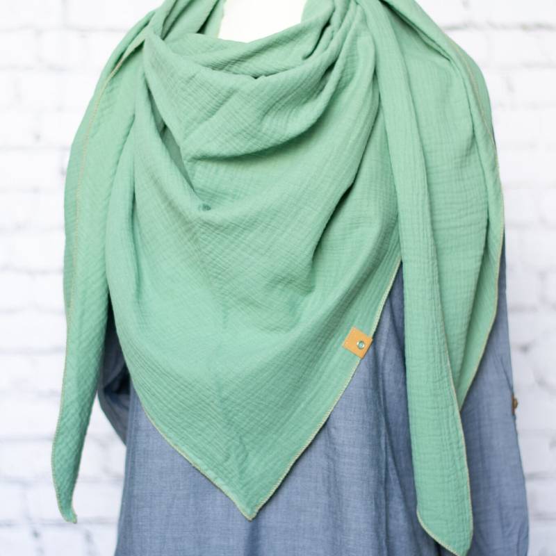 xxl Damen Dreieckstuch Aus Musselin, Eucalyptus // Schal Halstuch Pucktuch Fürs Baby Reine Baumwolle von ShopEmmABags
