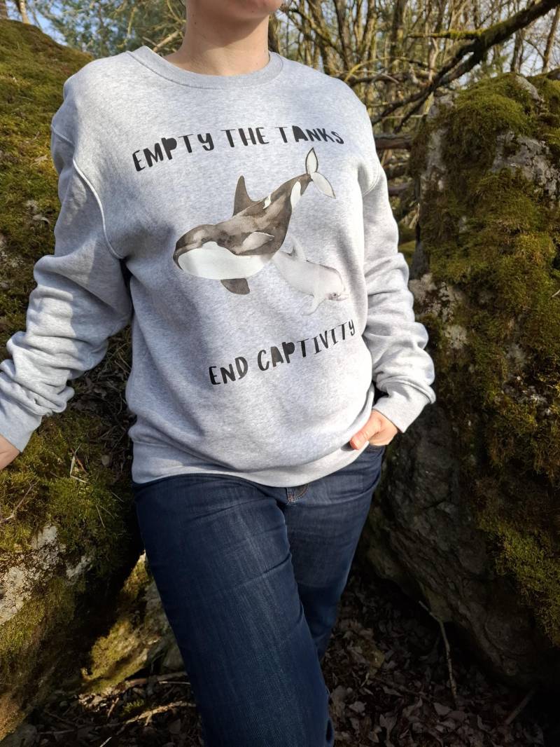 Empty The Tanks End Captivity, Vegan Sweatshirt, Pulli, Pullover, Bio|Fair|Vegan Empty The Tanks End Captivity, Vegan Sweatshirt, Pulli, Pullover, Bio|Fair|Vegan von ShopForAnimalRights
