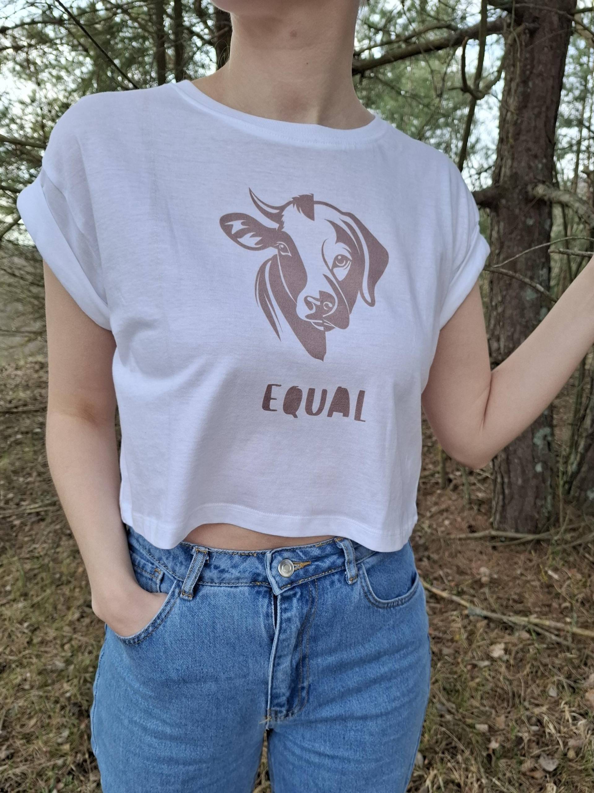 Equal Crop Top, Vegan Crop Top, Vegan Shirt Bauchfrei, Top Vegan, Bio|Fair|Vegan von ShopForAnimalRights