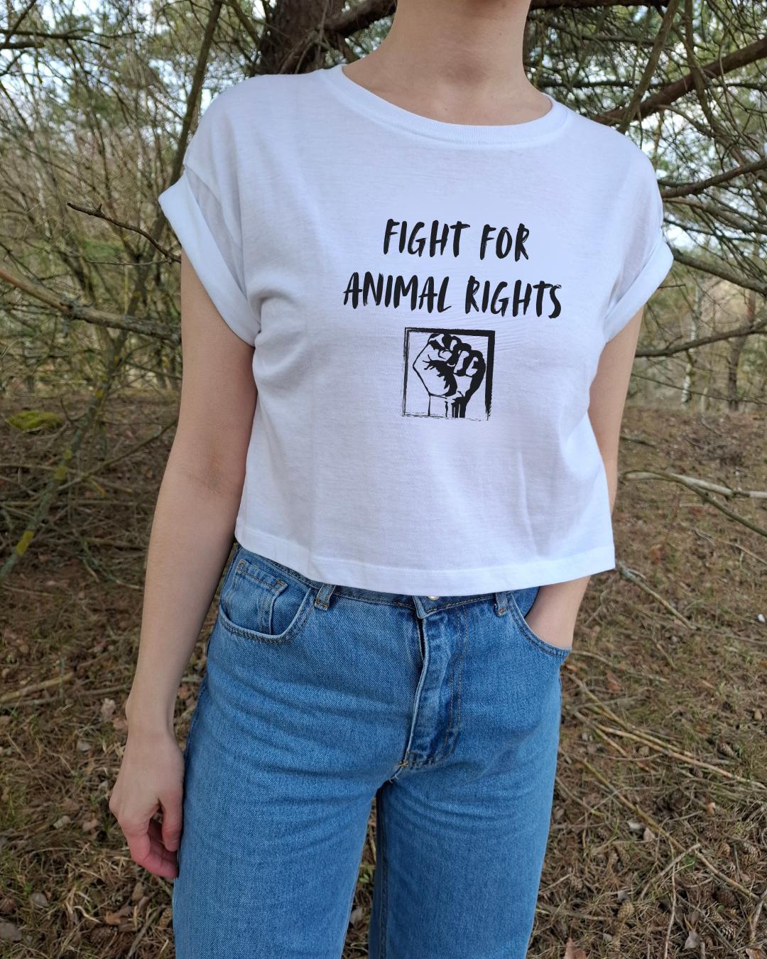 Fight For Animal Rights Crop Top, Vegan Animal Rights Shirt, Bio|Fair|Vegan von ShopForAnimalRights