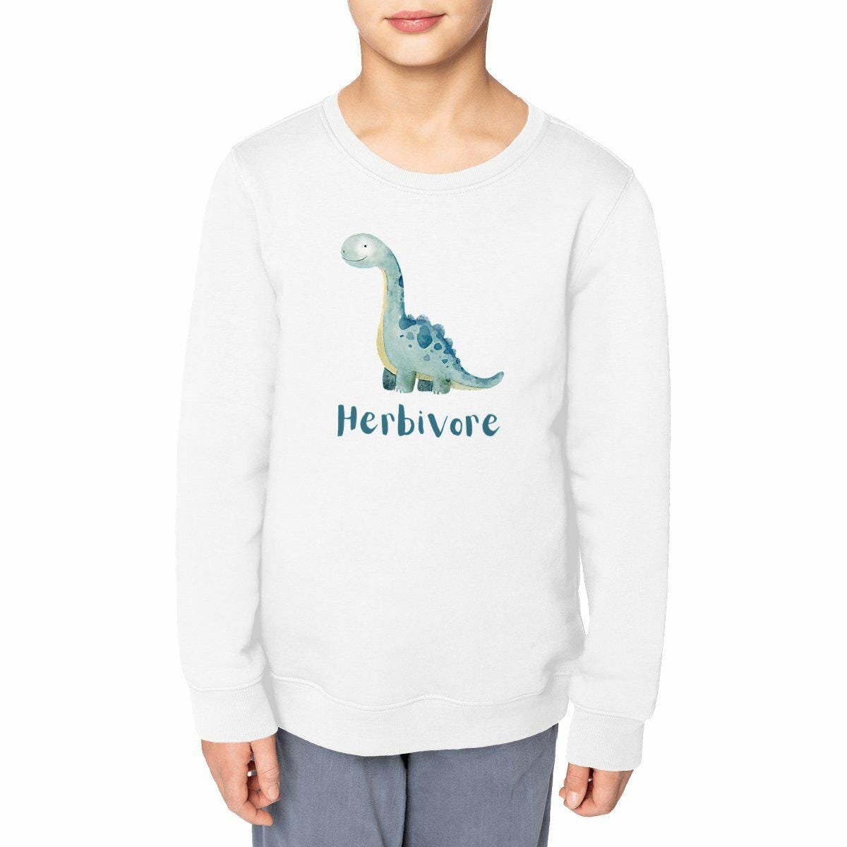 Vegan Kinder Sweatshirt, Herbivore, Dino, Pulli, Pullover, Bio|Fair|Vegan Vegan Kinder Sweatshirt, Herbivore, Dino, Pulli, Pullover, Bio|Fair|Vegan von ShopForAnimalRights