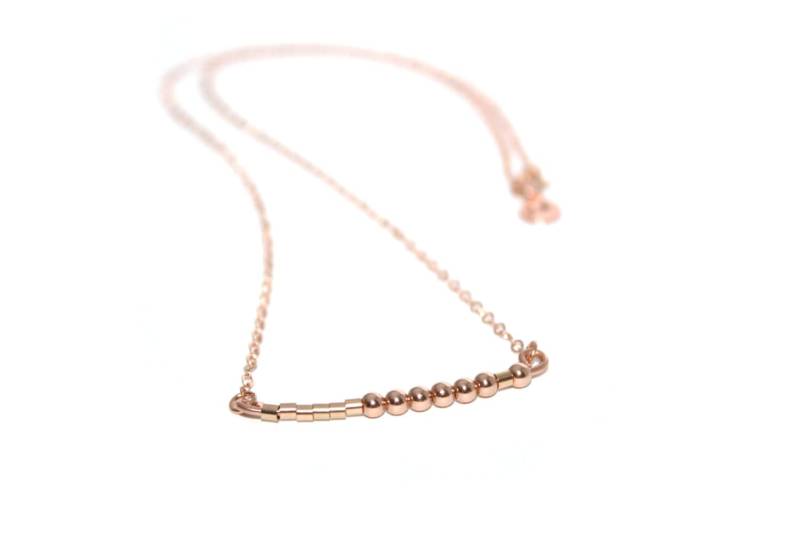 Custom/Name, Wort Oder Initialen Morse Code Kette Halskette | Roségold Filled - Personalisierte Halskette, Personalisierter Custom/Name, Wort Oder Initialen Morse Code Kette Halskette | Roségold Filled - Personalisierte Halskette, Personalisierter von ShopGuyBlanco