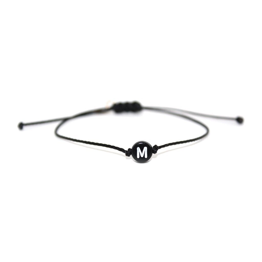 Custom/Schwarzes Buchstaben Perlenarmband | Schlicht - Initial Armband, Benutzerdefiniertes Perlenarmband Custom/Schwarzes Buchstaben Perlenarmband | Schlicht - Initial Armband, Benutzerdefiniertes Perlenarmband von ShopGuyBlanco