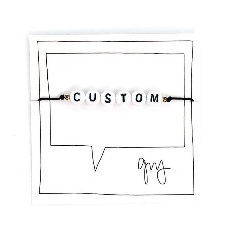 Custom/Weißes Buchstaben Perlenarmband - Perlenarmband, Wortarmband, Namensarmband, Initial Armband, Buchstabenperlen von ShopGuyBlanco