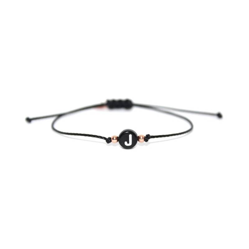 Custom - Schwarzes Buchstaben Perlenarmband | Roségold Filled Initial Armband, Perlenarmband, Perlenarmband Custom - Schwarzes Buchstaben Perlenarmband | Roségold Filled Initial Armband, Perlenarmband, Perlenarmband von ShopGuyBlanco