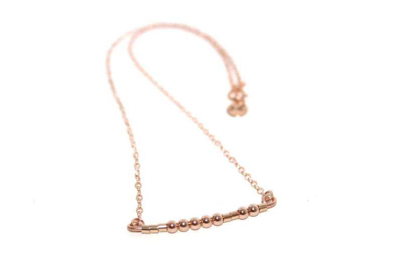 Ohana // Morsecode Perlenkette | Rose Gold Filled - Ohana Halskette, Bedeutet Familie, Kette Halskette von ShopGuyBlanco