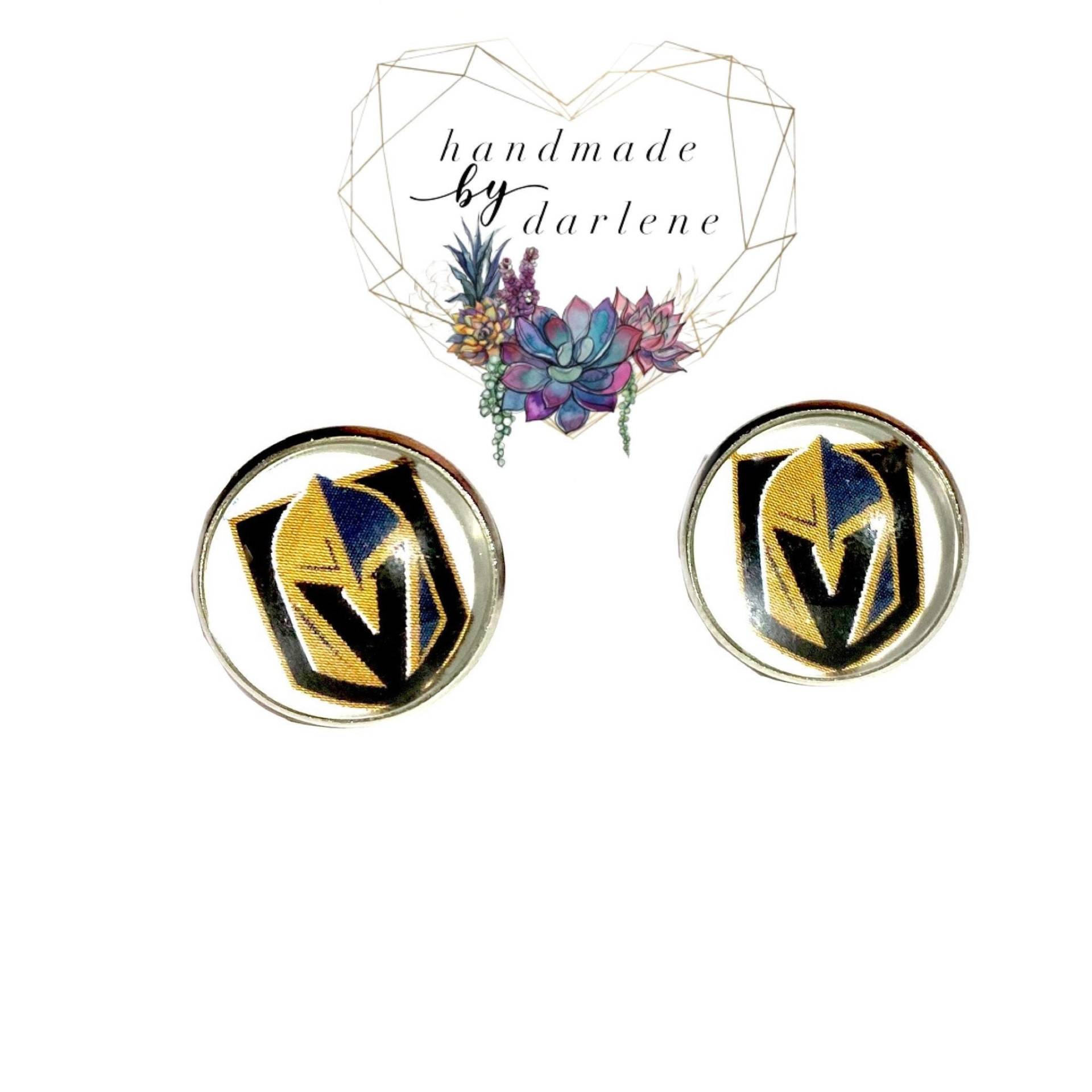 Vegas Golden Knights Ohrringe, Ohrstecker, Hypoallergene Vgk, Hockeyohrringe, Las Lokal, Ohrringe Vegas Golden Knights Ohrringe, Ohrstecker, Hypoallergene Vgk, Hockeyohrringe, Las Lokal, Ohrringe von ShopHandmadebyDar