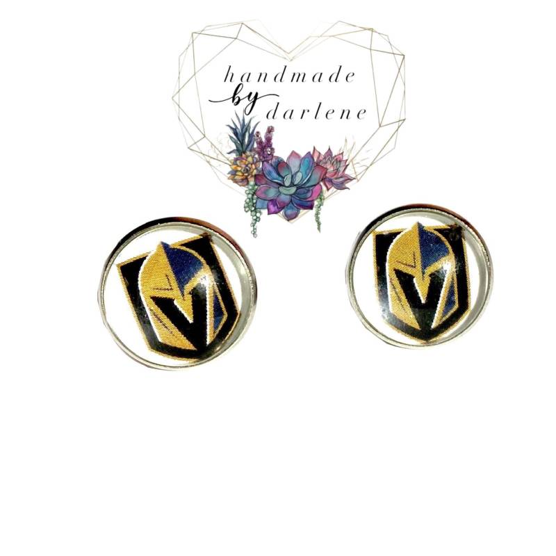 Vegas Golden Knights Ohrringe, Ohrstecker, Hypoallergene Vgk, Hockeyohrringe, Las Lokal, Ohrringe von ShopHandmadebyDar