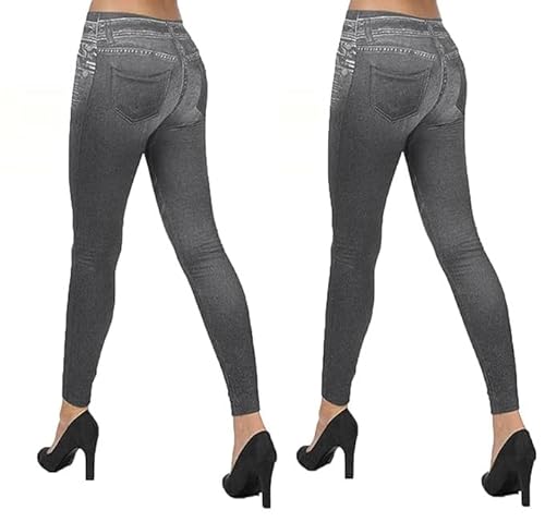 ShopINess 2er-Pack Jeggings Slim Grau (L-XL) von ShopINess