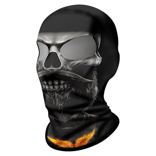 ShopINess 3D-Sturmhaube Totenkopf Unisex Zwei Loch Sturmhaube für Erwachsene für Motorrad Sport Partys Halloween und Karneval Hipster von ShopINess