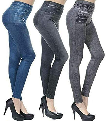 ShopINess 3er-Pack Slim Jeggings mit Innenfutter (L/XL) von ShopINess