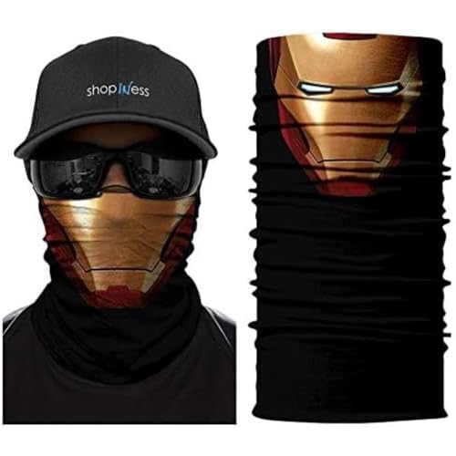 ShopINess Unisex Schlauchschal Halswärmer Neckwarmer Multifunktions schlauchtuch für Motorrad Bikes Sport Festival Halloween Karneval - IronM Style von ShopINess