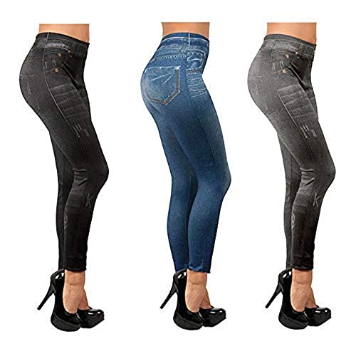 ShopINess Slim Jeggings, 3er-Pack (L/XL) (Enges Muster) von ShopINess