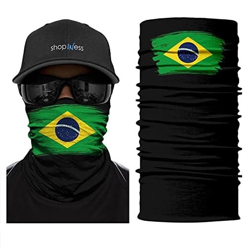 ShopINess Unisex Erwachsene Multifunktions Schlauchschal Halswärmer Neckwarmer Flaggen-Stil Fußball Weltmeisterschaft (Brasilien) von ShopINess