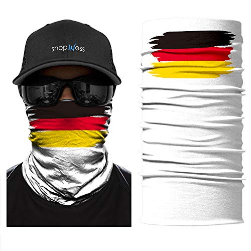 ShopINess Unisex Erwachsene Multifunktions Schlauchschal Halswärmer Neckwarmer Flaggen-Stil Fußball Weltmeisterschaft (Deutschland) von ShopINess