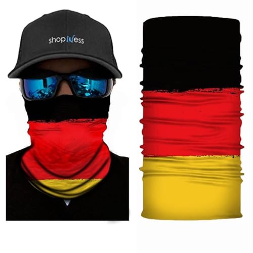 ShopINess Unisex Erwachsene Multifunktions Schlauchschal Halswärmer Neckwarmer Flaggen-Stil Fußball Weltmeisterschaft (Deutschland Style 2) von ShopINess